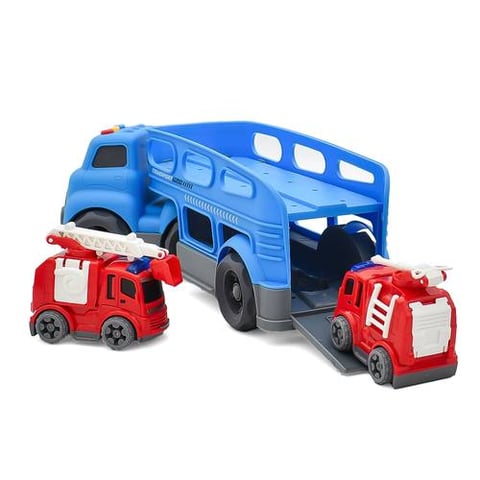 Big Transport Truck + Two Fire Trucks - Car Games