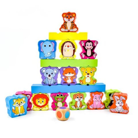 Animal Building Blocks Tower Toy