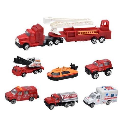 7-Piece Rescue And Emergency Vehicle Play Set - Vehicle Toys