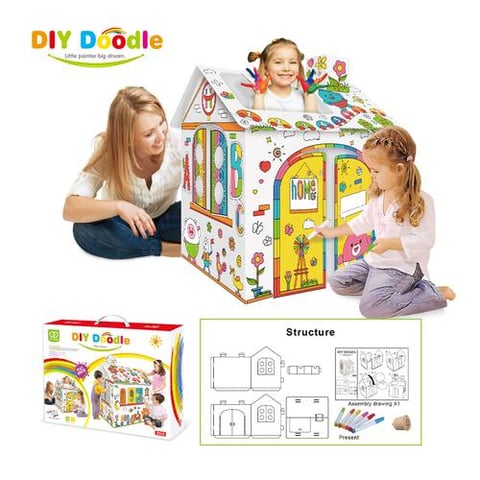 Educational games - cartoon coloring house - 6 crayons
