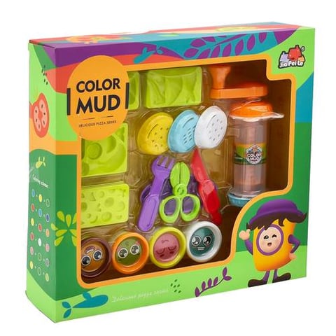 A Set Of Colored Clay With Molds