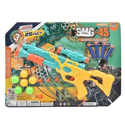 Toy Machine Gun With Foam Pellets And Softballs