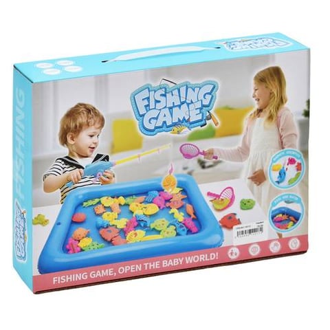 Magnetic Fishing Game For Children With An Inflatable Basin