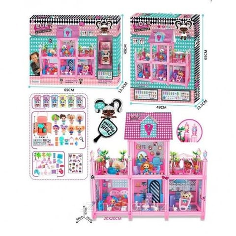 The Big Surprise Doll House, Multi-Story with Accessories - Doll Houses and Models