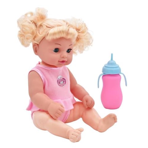 Baby Doll Set With Pink Stroller And Accessories - Dolls
