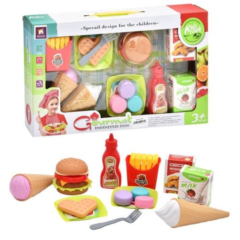 Fast Food And Dessert Play Set For Kids - Kitchen Toys