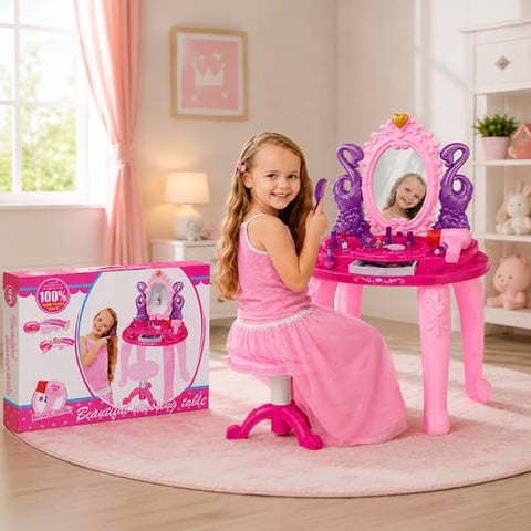 Dressing Table For Girls With Seating For Children - Makeup Toys
