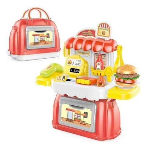 Portable Hamburger Shop Bag For Kids - Imaginative Play