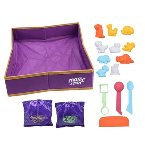 Magic Sand Set With Dinosaur Molds And Play Tray