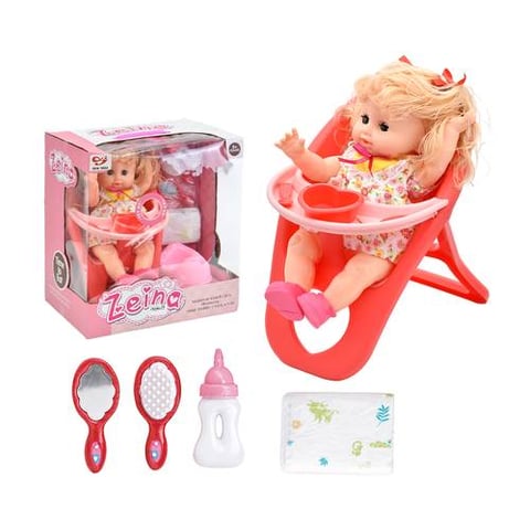 Baby Doll With Feeding Chair And Care Accessories