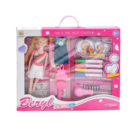 Fashion Girl Doll With Hair Coloring Accessories