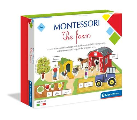 Clementoni Montessori- The Farm Set To Learn Words- For Age 3 Years+ Years Old