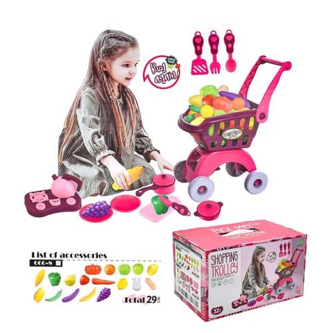 Shopping toys - vegetable shopping cart - 29 pieces