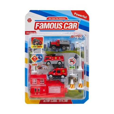 Fire Station Set - 10 Pieces - Pretend Play
