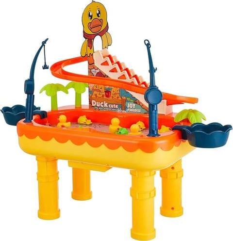 Water Play Table With Duck Slide And Magnetic Fishing - Play And Learn