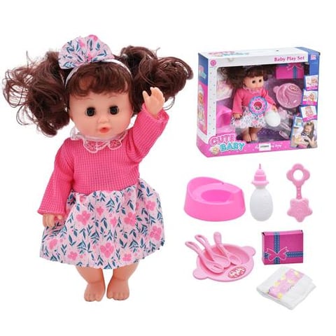Interactive Baby Doll Set With Care Accessories - Dolls & Accessories