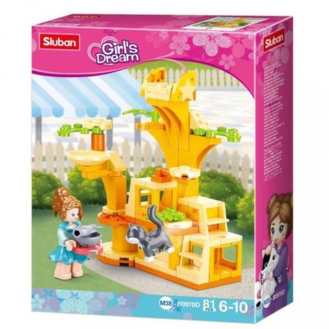 Sluban Girl's Dream Series - Cat Training Field Building Block 81 PCS - For Age 6+ Years Old