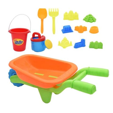 Wheelbarrow With Sand Play Tools - 12 Pieces