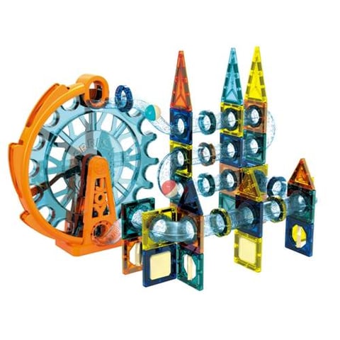 Assembly and building games - magnetic pieces - 107 pieces