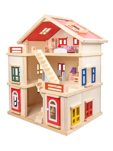 installable wooden doll house for girls