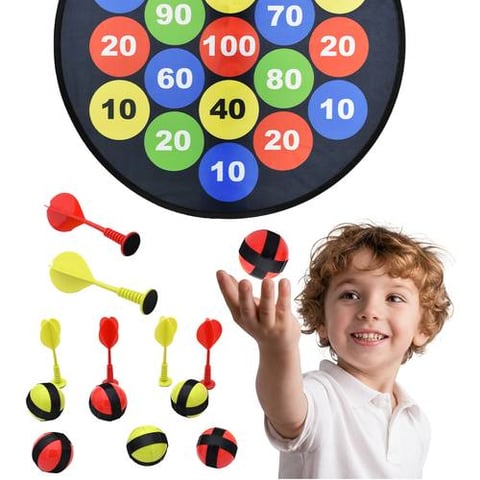 Kids' Adhesive Dartboard Set - Play and Learn