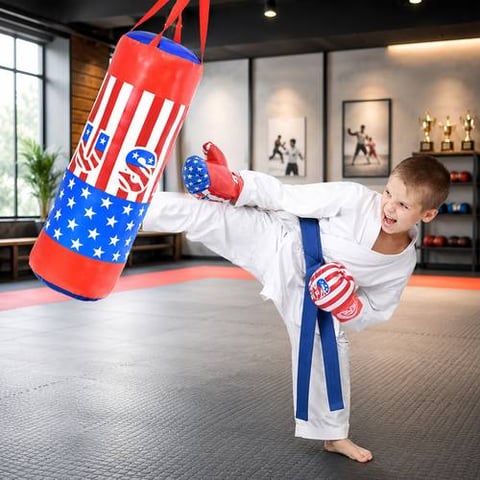 Kids' Boxing Bag Set With Gloves - Sports Toys