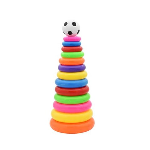 Tower stacking game with ball - play and learn