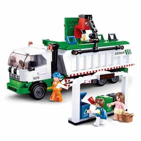 Sluban Town Series - Garbage Truck Building Blocks 432 PCS With 3 Mini Figures - For Age 6+ Years Old 
