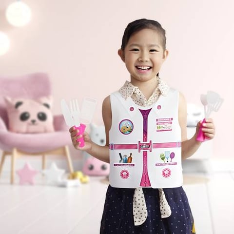 Chef'S Plastic Vest With Accessories - Costume