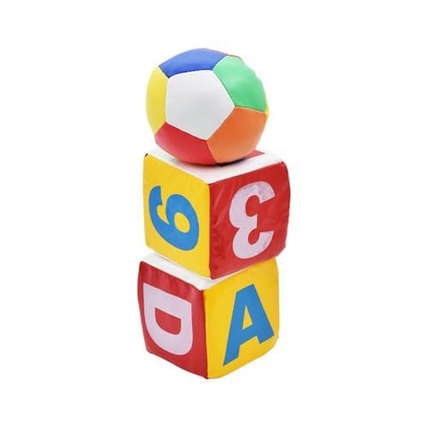 Soft educational cubes with a ball - play and learn