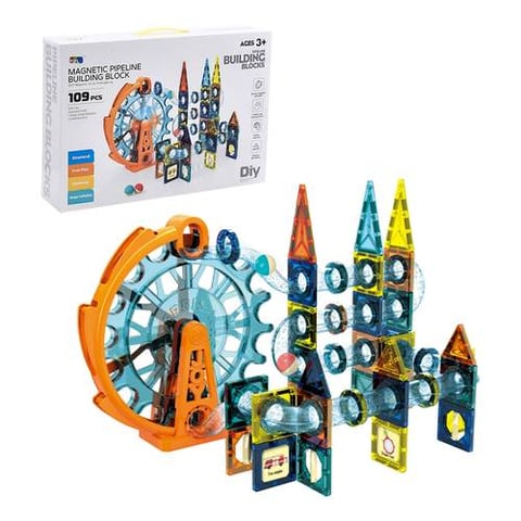 Assembly and building games - magnetic pieces - 109 pieces