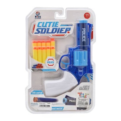 2-In-1 Police Toy Gun That Fires Darts And Water