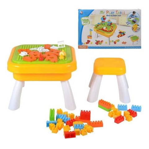 Table And Building Blocks - 188 Pieces