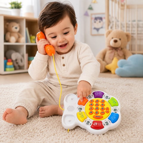 Interactive educational toy phone for children with lights and music - Baby toys