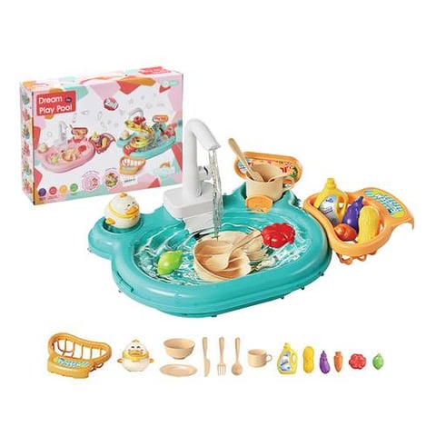 2-In-1 Children'S Water Play Set With Rotating Water Tap Wash Basin