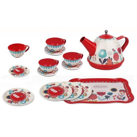 Colorful Metal Children'S Tea Set, 15 Pieces - Kitchens