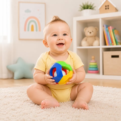 Sensory and educational rattle ball for babies - newborn toys