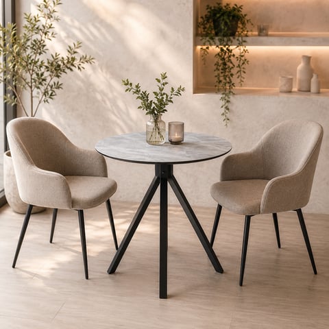 طاولة كافيه بديل سيراميك دائري  80*80