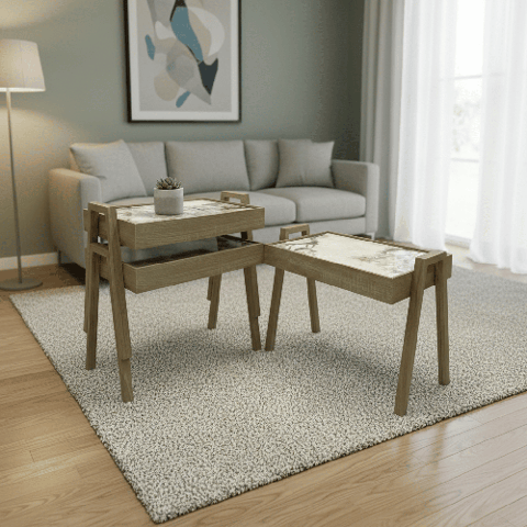 طقم طاولات خدمة بتصميم عصري