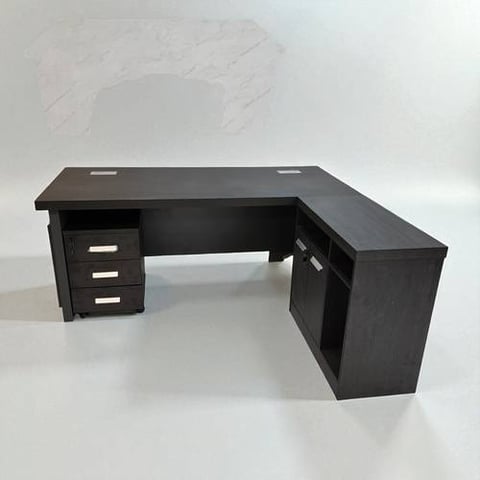 مكتب حرف L لون رمادي تصميم عملي وفاخر 