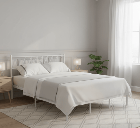 سرير حديد أبيض نفر - نفرين 180*200 سم