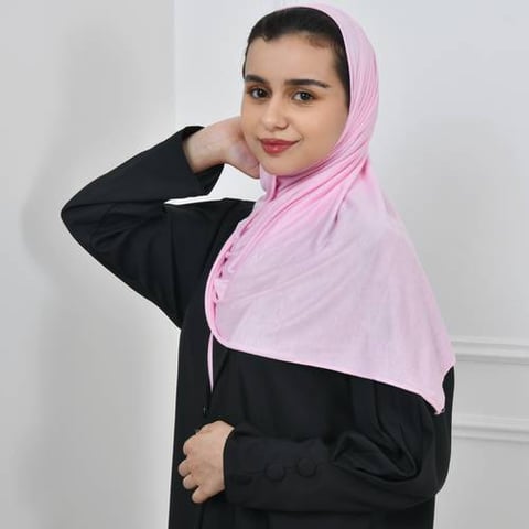 طرحه القطن اللون الوردي الفاتح