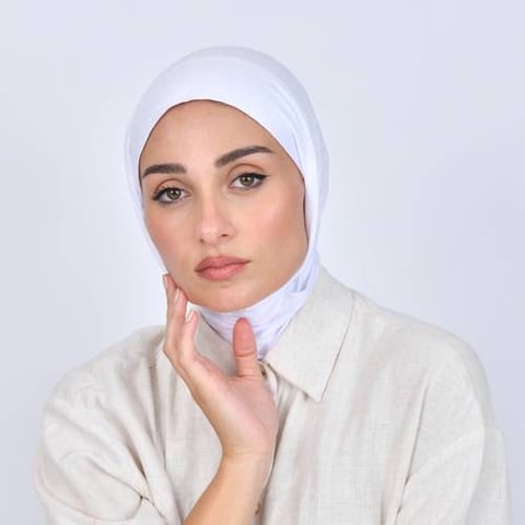 طرحة قطنية بطقطق - ابيض