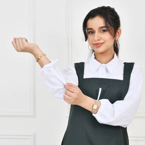 مريول زيتي شيال بربطة اغلاق من الخلف