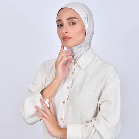 طرحة قطنية بطقطق - light grey