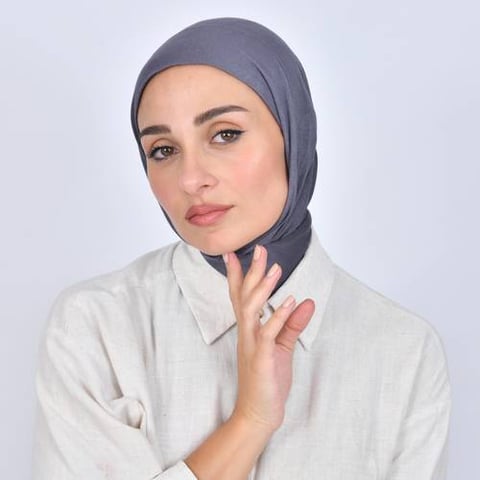طرحة قطنية بطقطق - رمادي