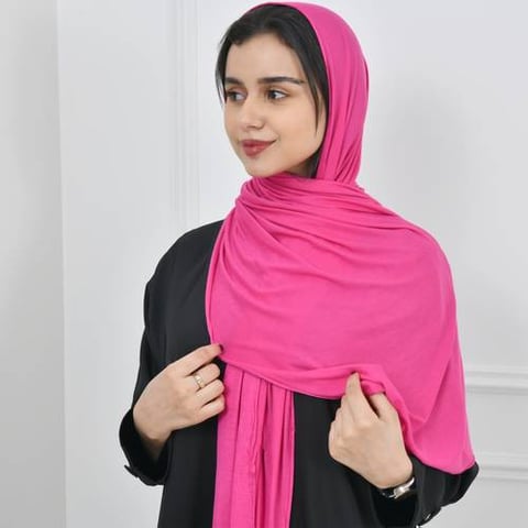 طرحه قطن الوردي الغامق