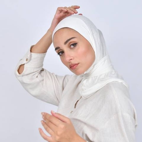 طرحة قطنية بطقطق - اوف وايت