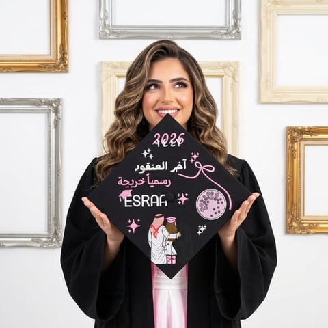 تطريز قبعة تخرج 