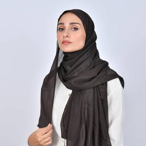 طرحة باللون البني بقماش الاورقانزا